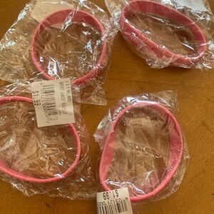 Set of 4 Pink Breast Cancer Awareness Silicone Bracelets -
